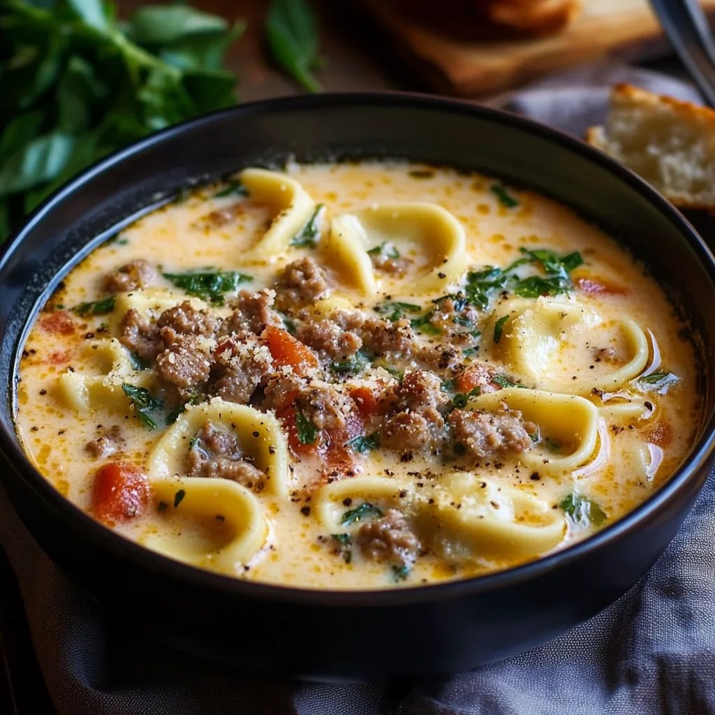 Creamy Sausage Tortellini Soup