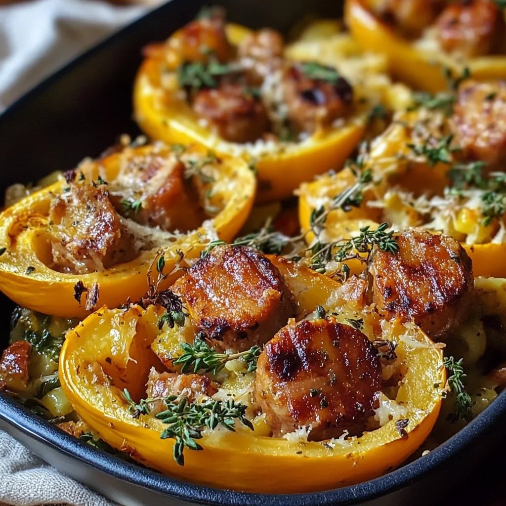 Delicious Autumn Sausage Pasta Squash