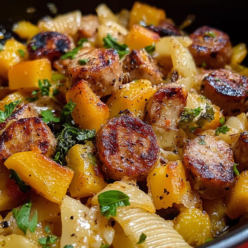 Delicious Autumn Sausage Pasta Squash