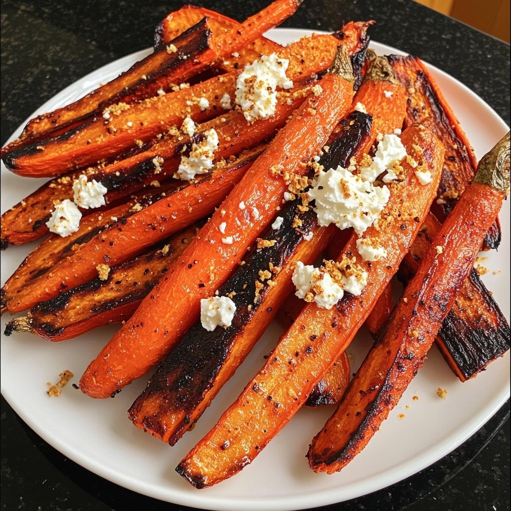 Roasted Carrots with Harissa and Whipped Feta