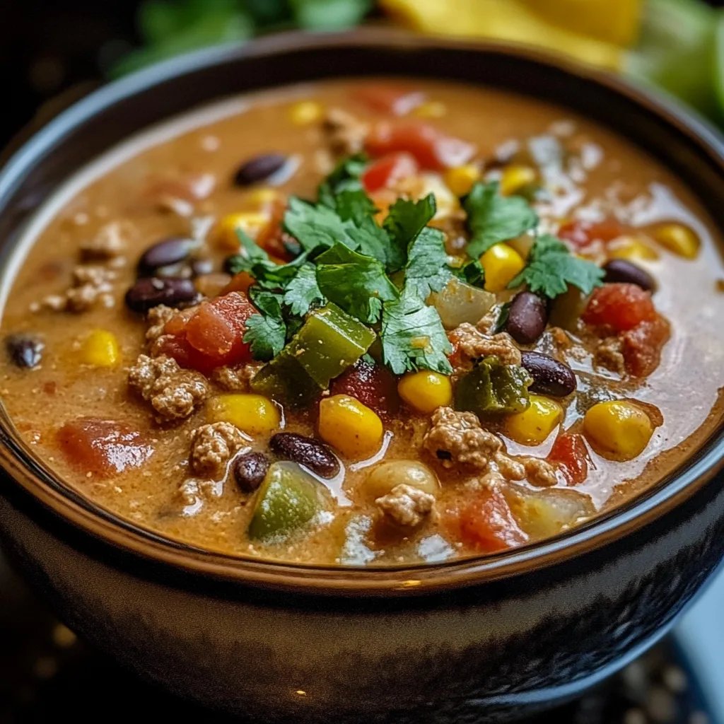 High Protein Creamy Taco Soup