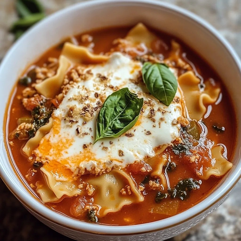 Lasagna Soup w/ Ricotta Cheese