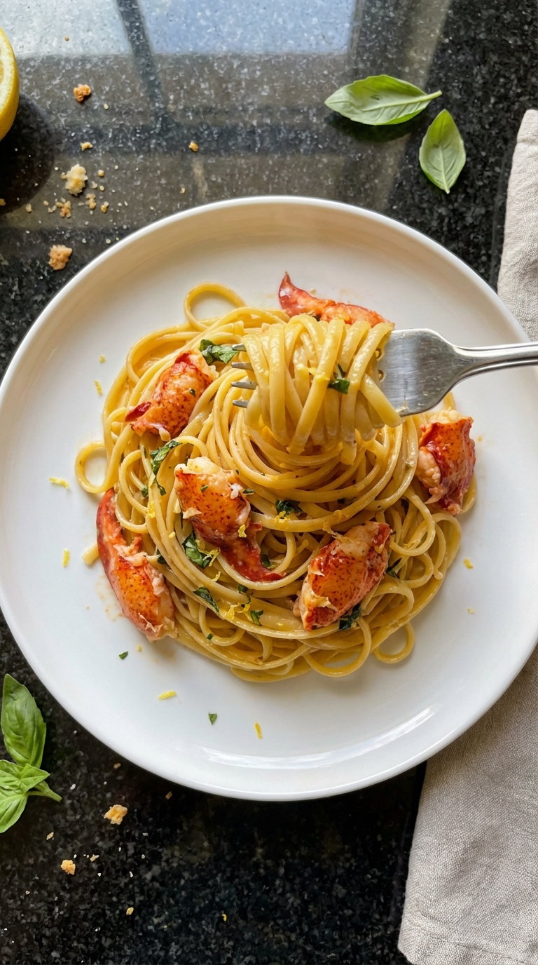 Lobster Linguine with Basil