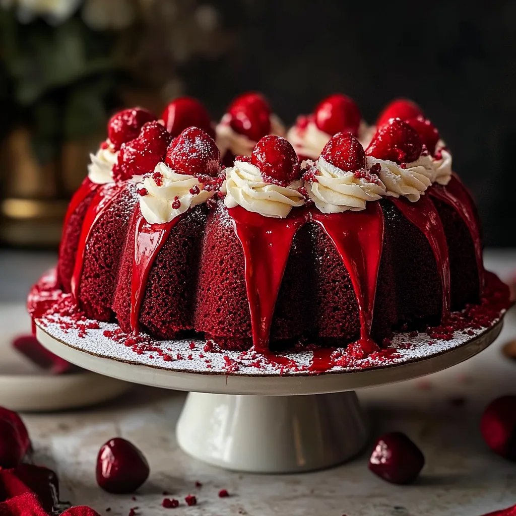Decadent Red Velvet Cheesecake Bundt Cake
