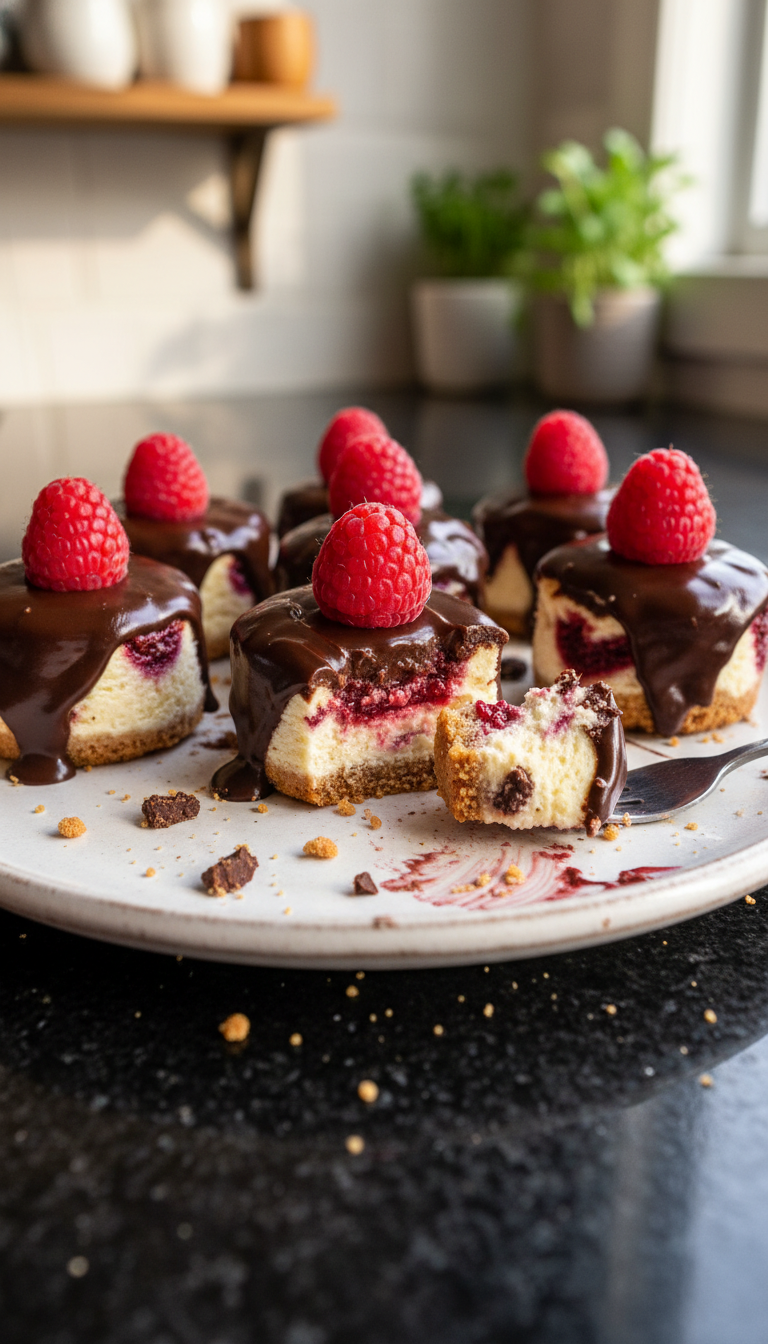 Chocolate Raspberry Cheesecake Bites