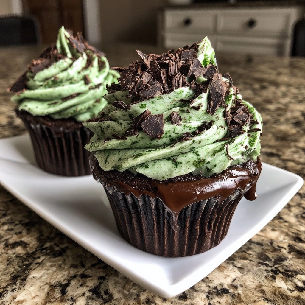 Mint Chocolate Swirl Cupcakes