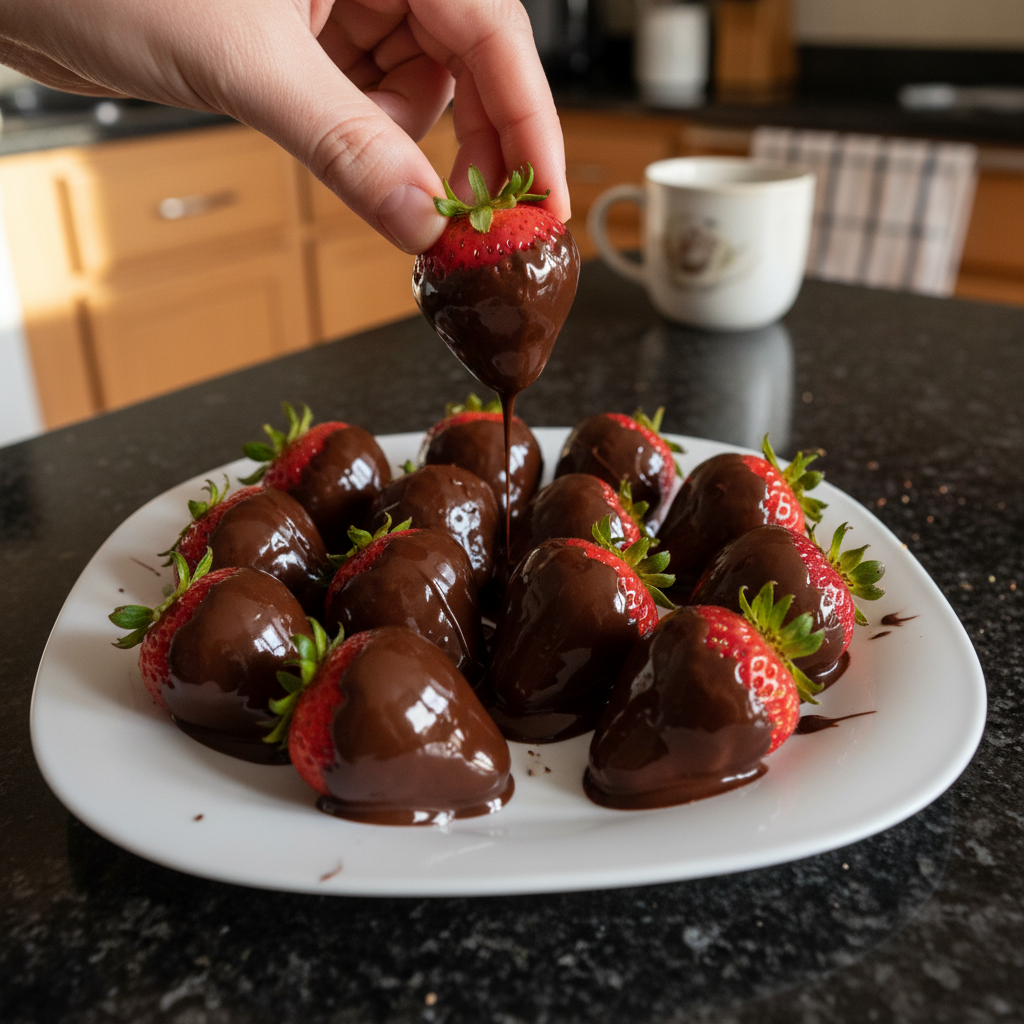 Dark Chocolate-Dipped Strawberries