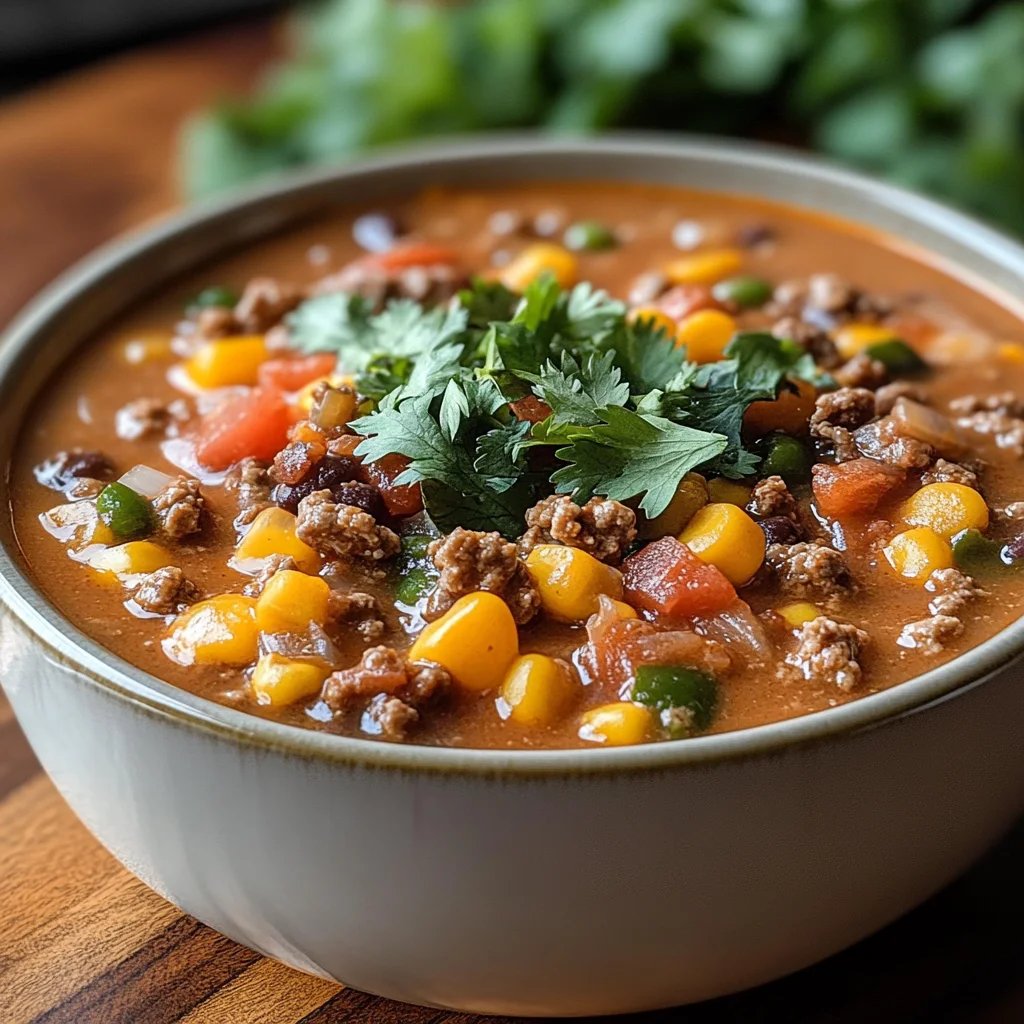 Creamy Cheesy Ground Beef Taco Soup: An Incredible 7-Ingredient Recipe