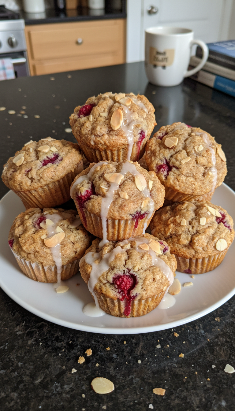 Raspberry Almond Breakfast Muffins