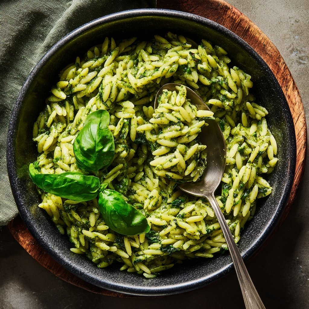 Kale Pesto Orzo Skillet