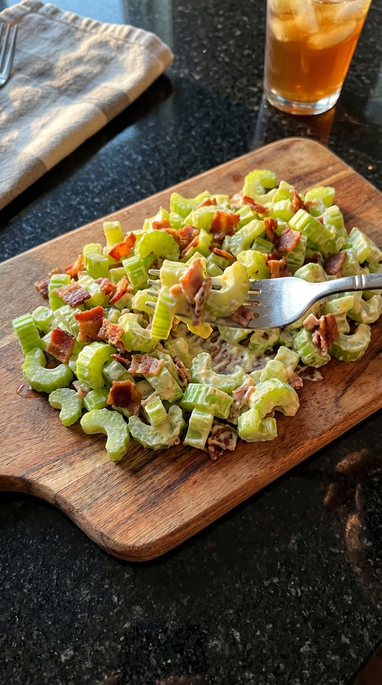 Celery Salad with Bacon Bits