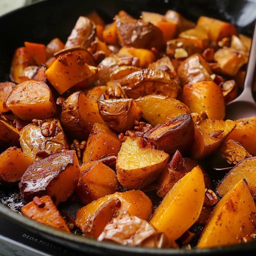 Roasted Apple Cinnamon Sweet Potatoes