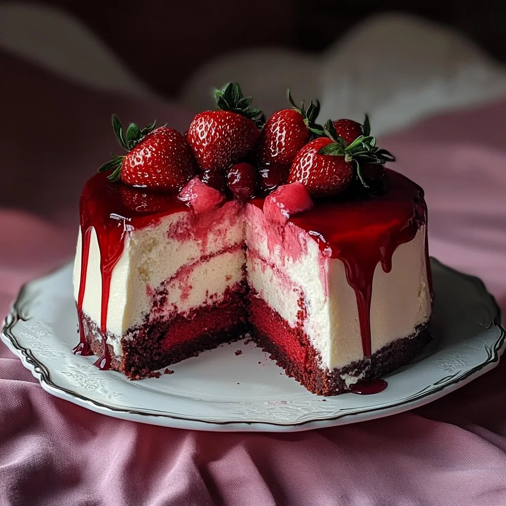 Red Velvet Strawberry Cheesecake