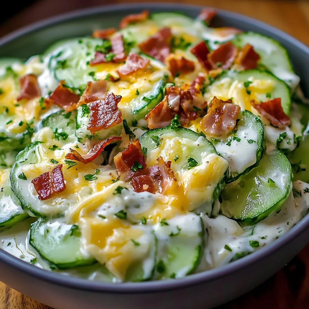 Creamy Cucumber Salad with Bacon & Cheese: An Amazing Ultimate Recipe