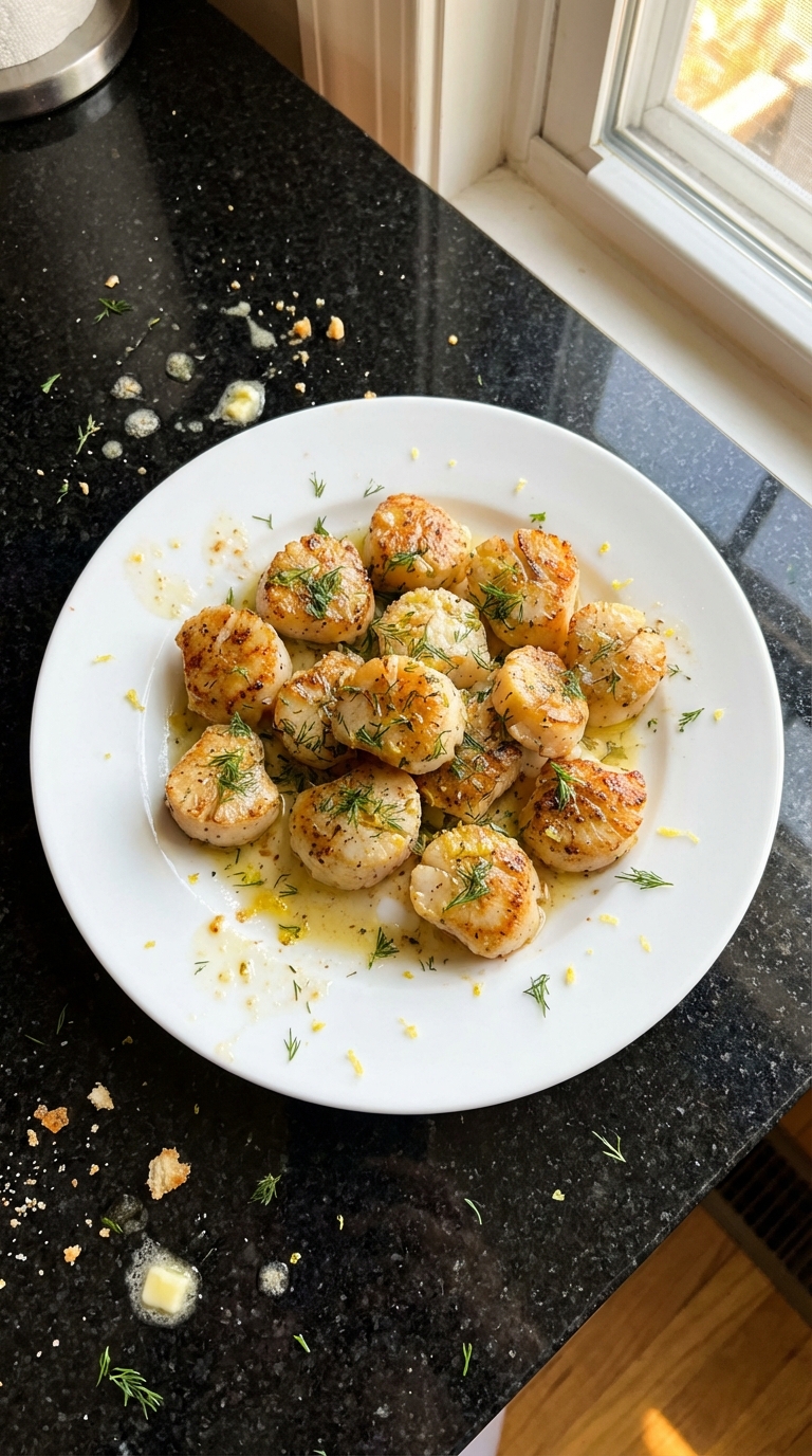 Lemon Dill Seared Scallops