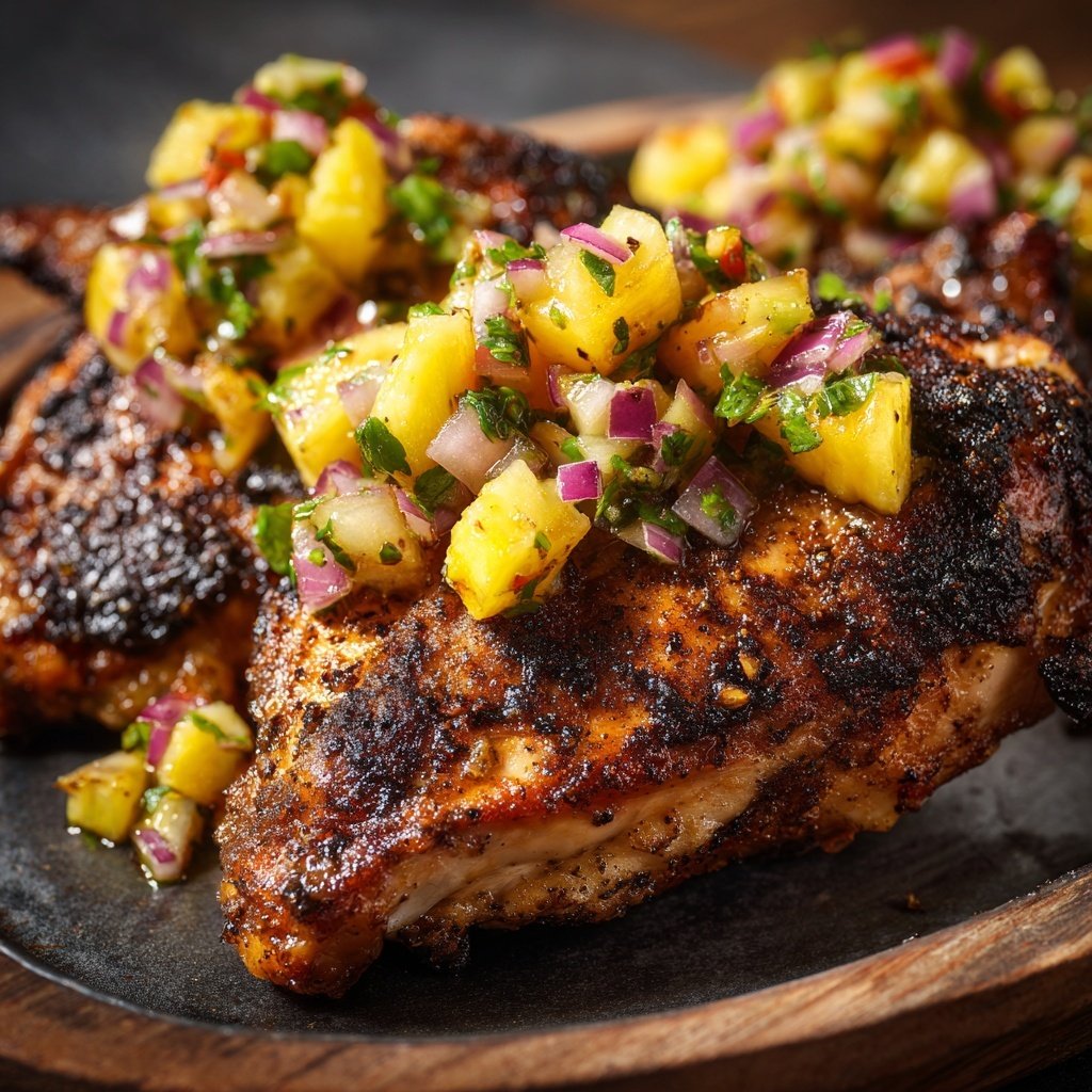 Jerk Chicken with Pineapple Salsa