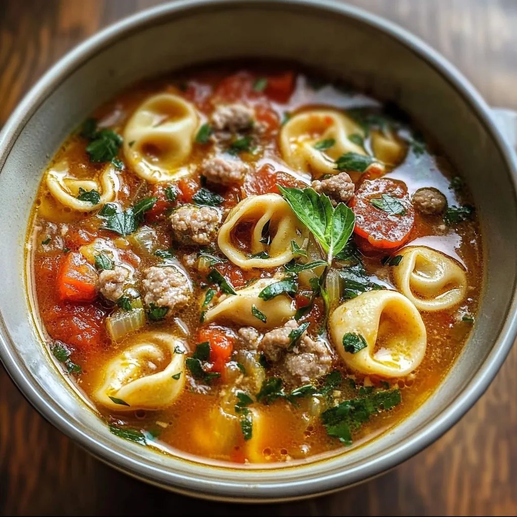 Autumn Tortellini Soup With Sausage