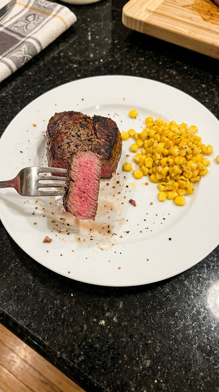 Gourmet Filet Mignon with Corn
