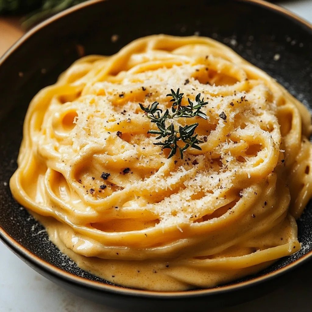 Creamy Pumpkin Alfredo Pasta w/ Autumn Vibes