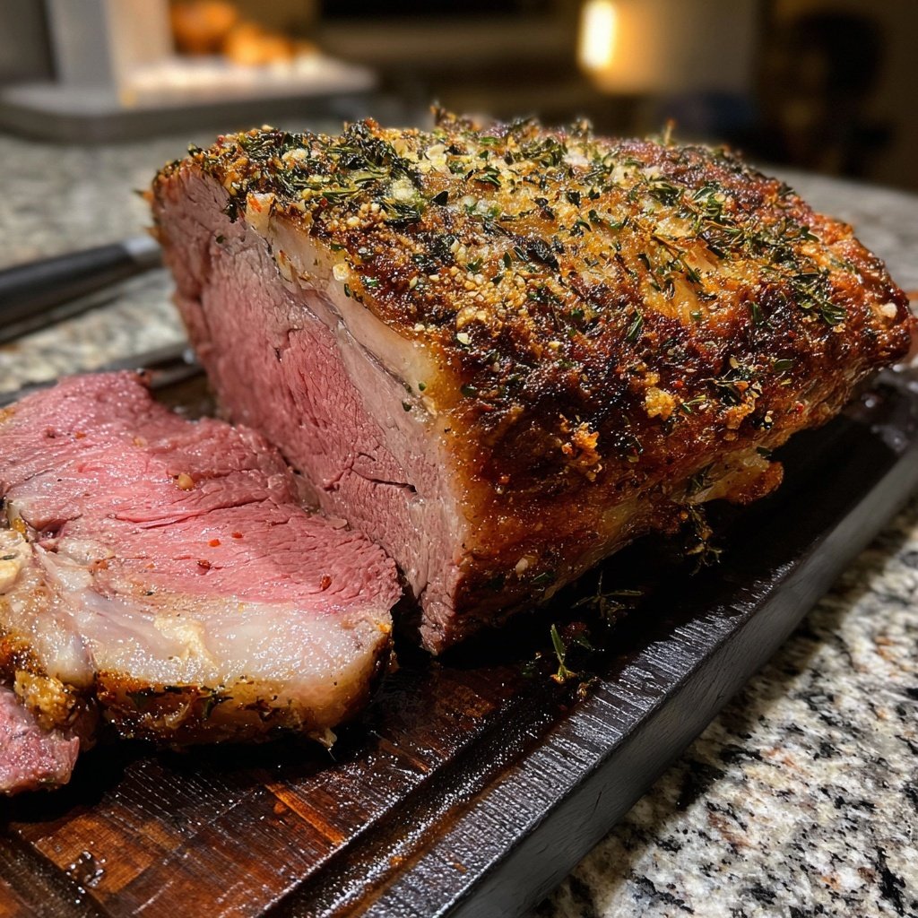 Prime Rib with Garlic Herb Crust
