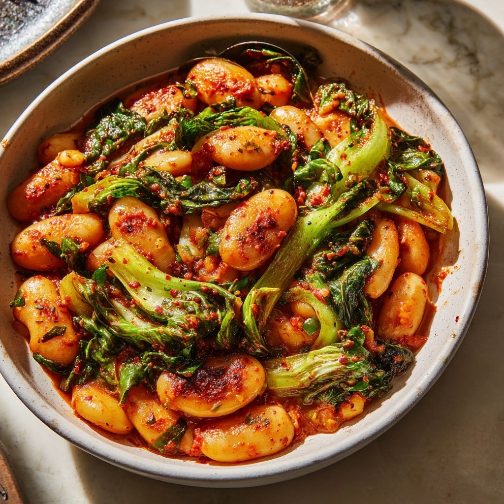 Gochujang Butter Beans with Escarole