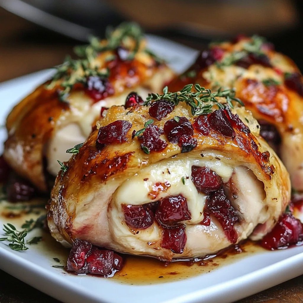 Impressive Cranberry Brie Stuffed Chicken