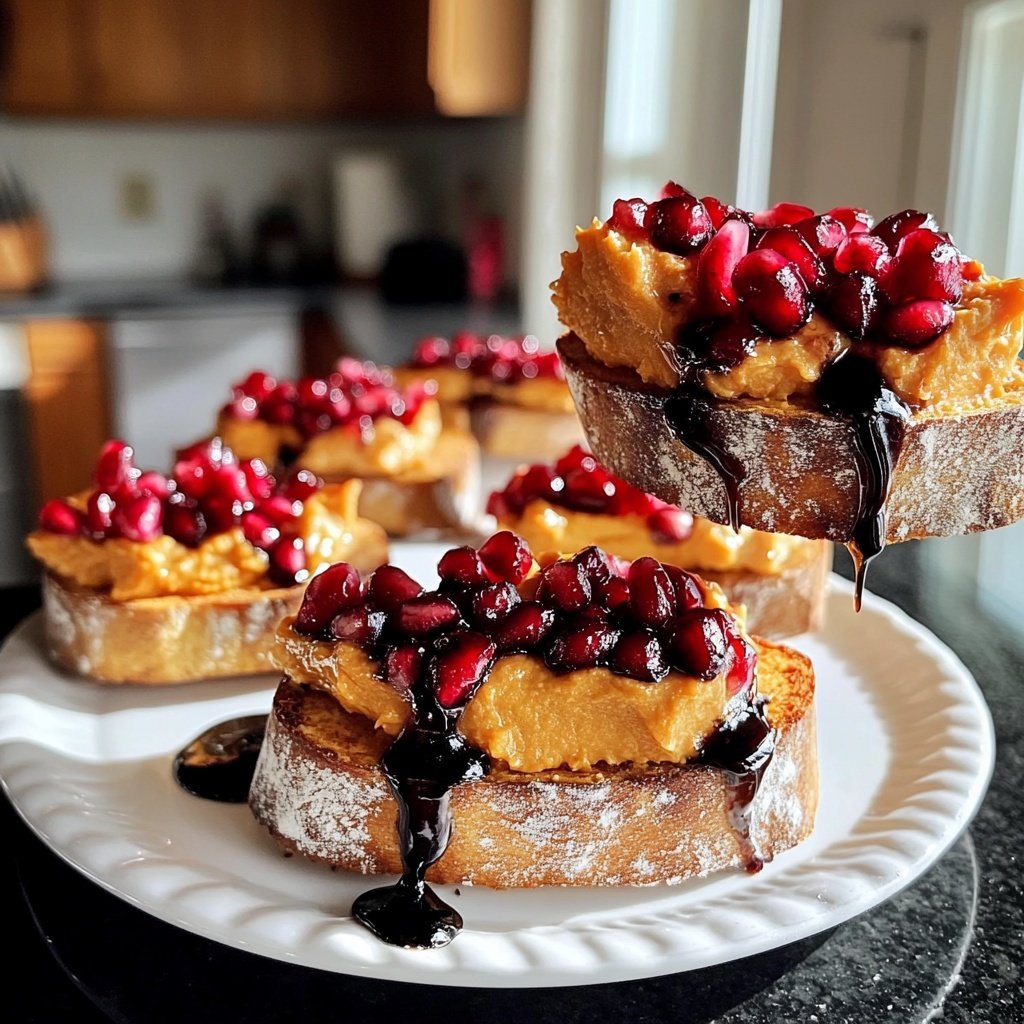 Sweet Potato Pomegranate Crostini