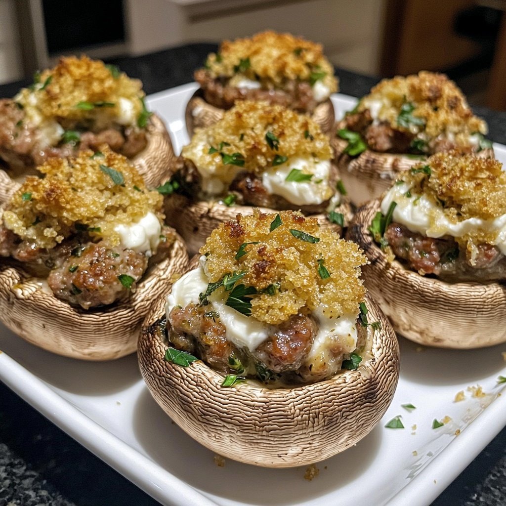 Italian Sausage-Stuffed Mushrooms