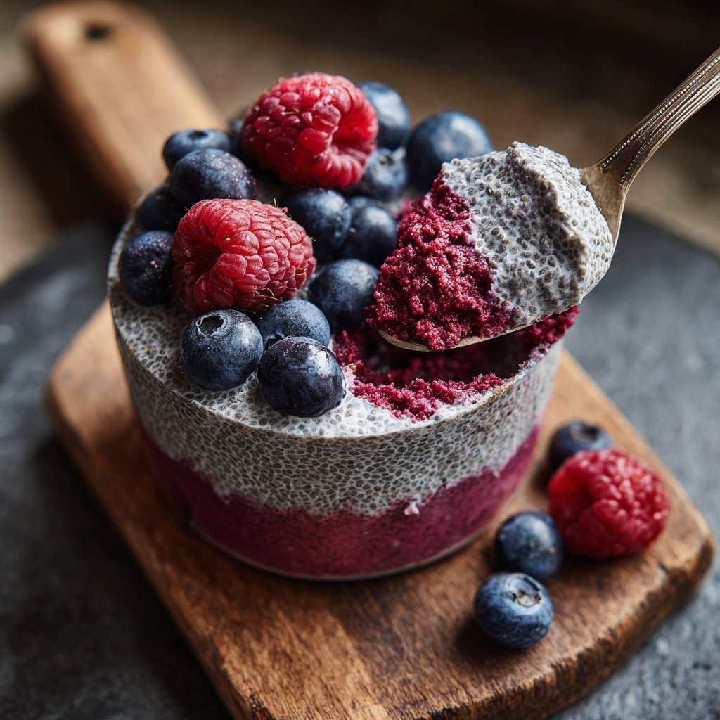 Warm Berry Chia Pudding