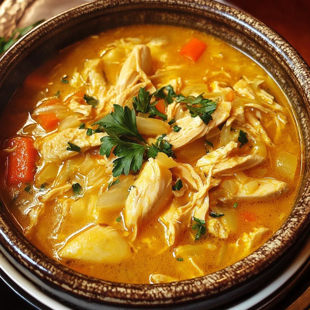 Saffron Chicken Noodle Soup