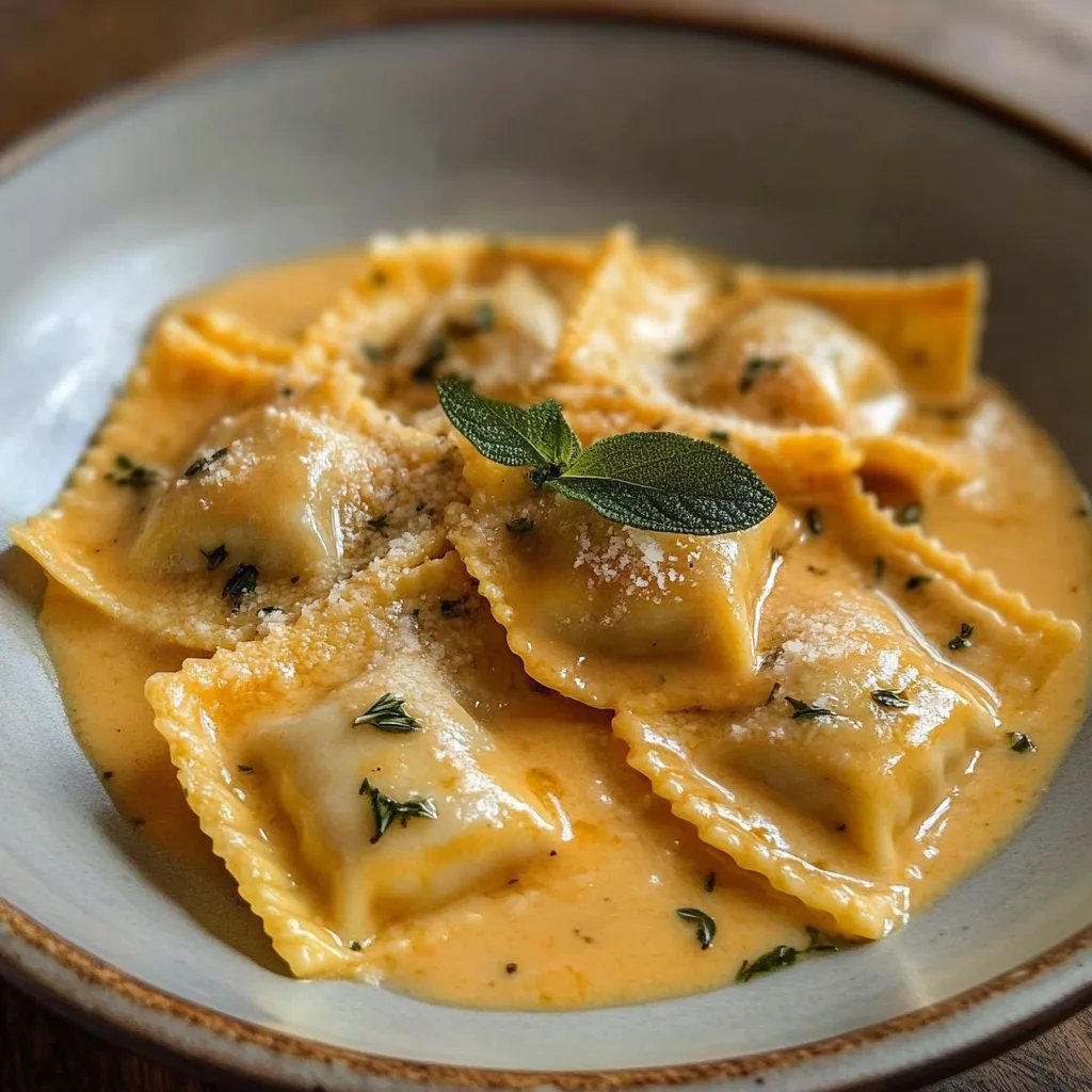 Pumpkin Ravioli w/ Brown Butter Sage