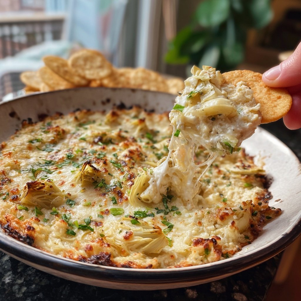 Cheesy Artichoke Dip with Parmesan