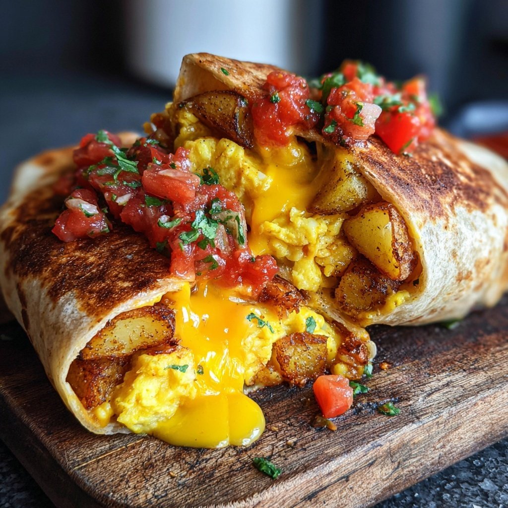 Cozy Winter Breakfast Burrito with Eggs and Potatoes​