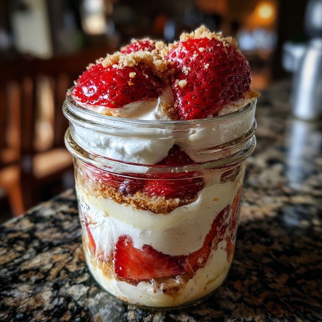 Mason Jar Strawberry Shortcake