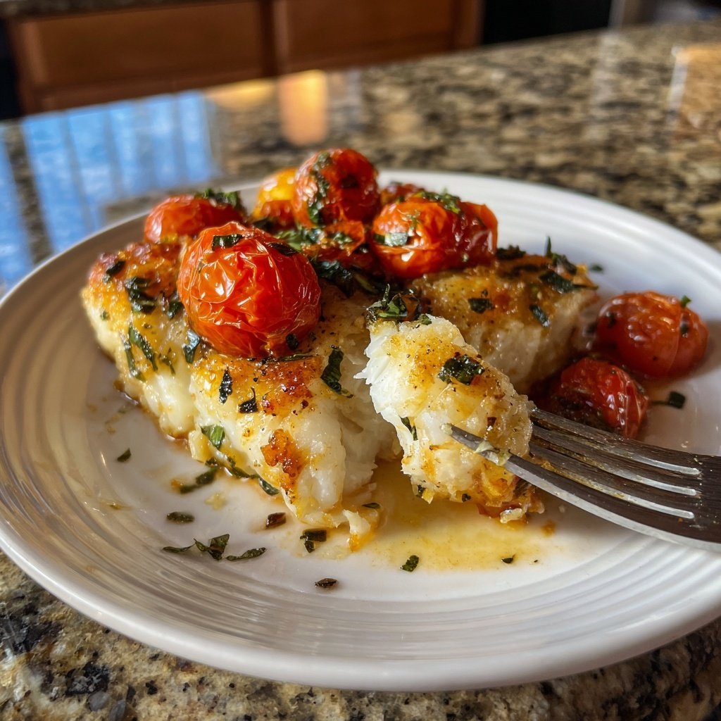 Baked Cod Tomato Medley