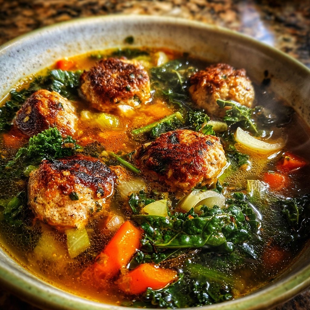 Meatball Soup with Seasonal Vegetables