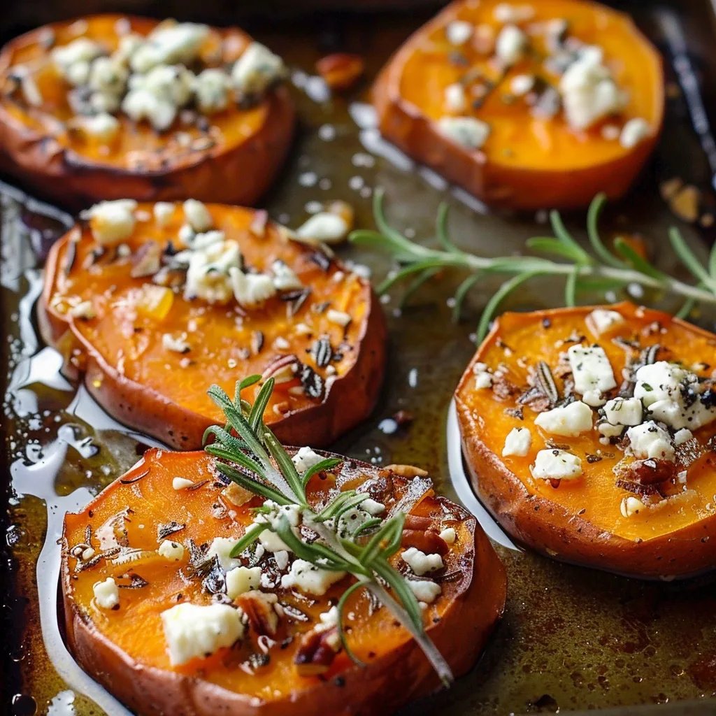 Roasted Sweet Potato Rounds with Honey & Feta