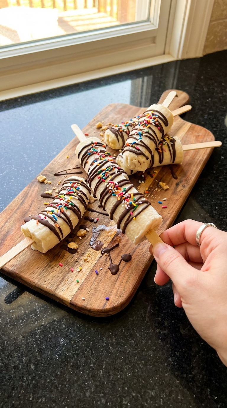 Frozen Yogurt Banana Pops