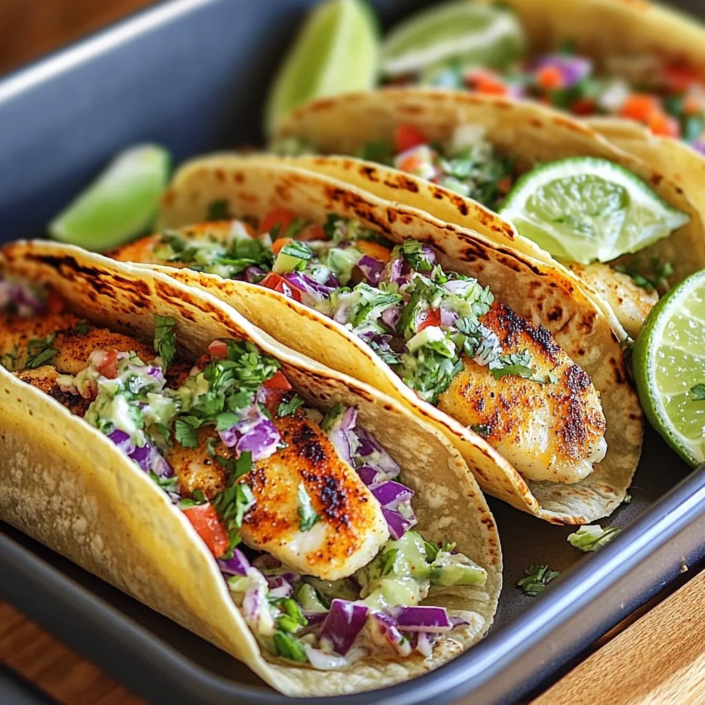 Easy Fish Tacos with Cilantro Lime Slaw