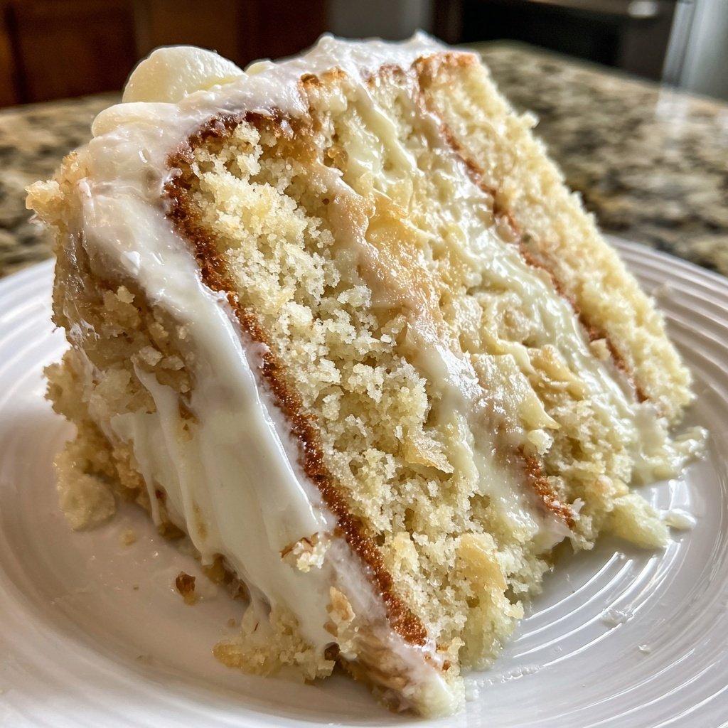 Vanilla Almond Layer Cake with Whipped Frosting
