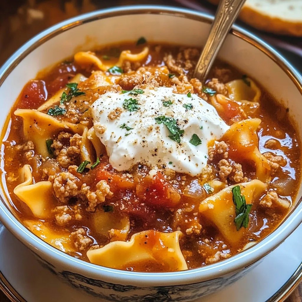 The BEST Lasagna Soup