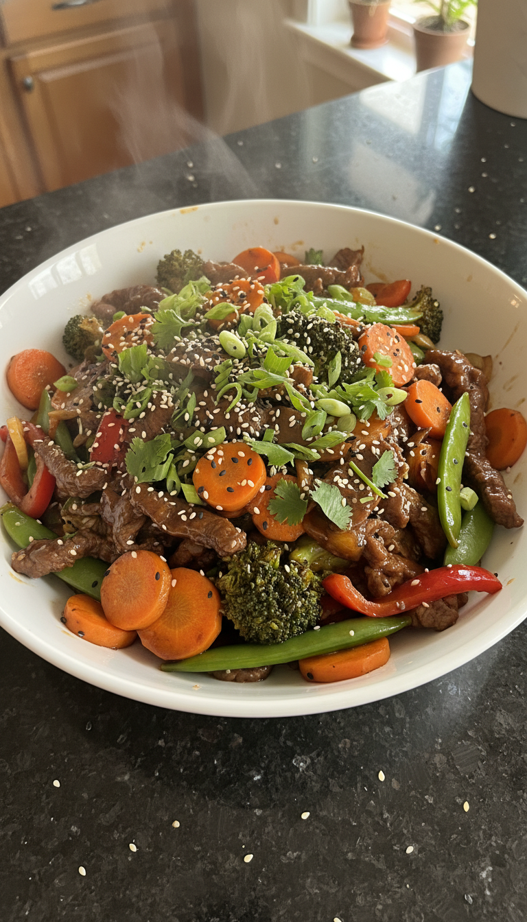 Sizzling Beef and Vegetable Stir Fry