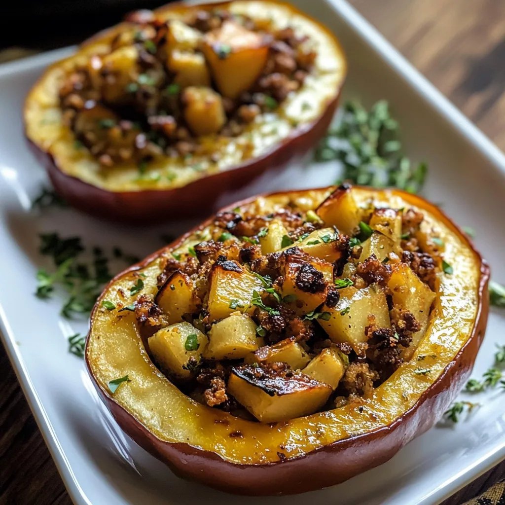 Delicious Apple Stuffed Acorn Squash