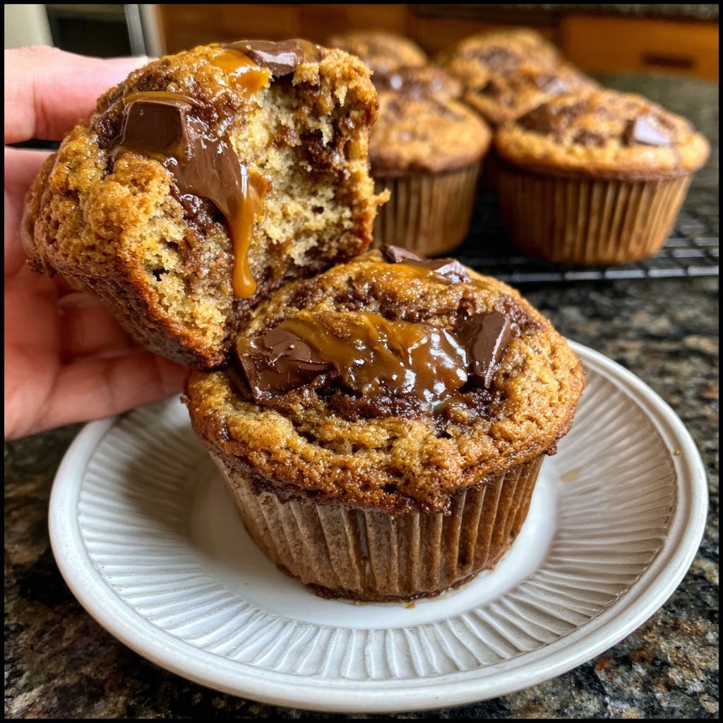 Caramel Chocolate Banana Muffins