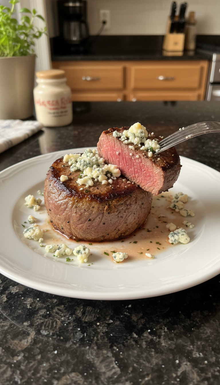 Filet Mignon with Blue Cheese
