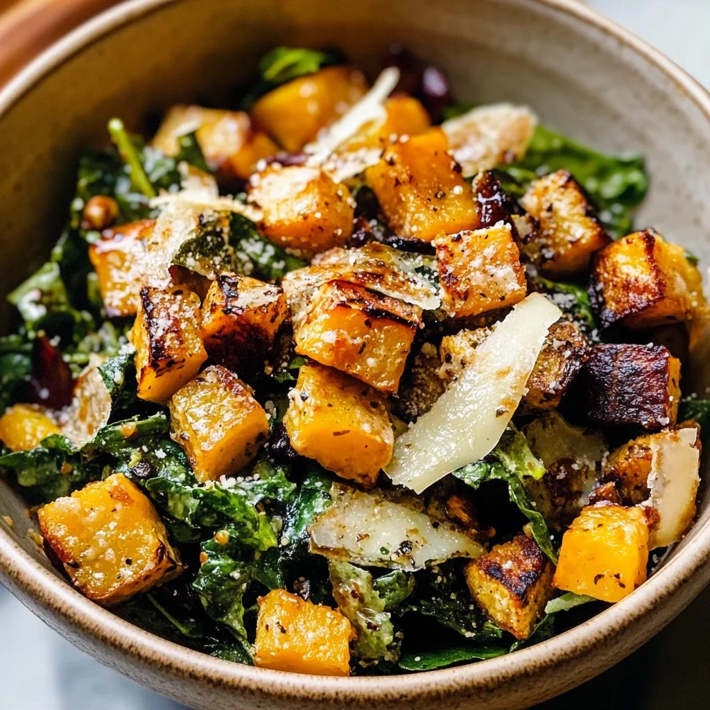 Autumn Caesar Salad w/ Roasted Delicata Squash Croutons