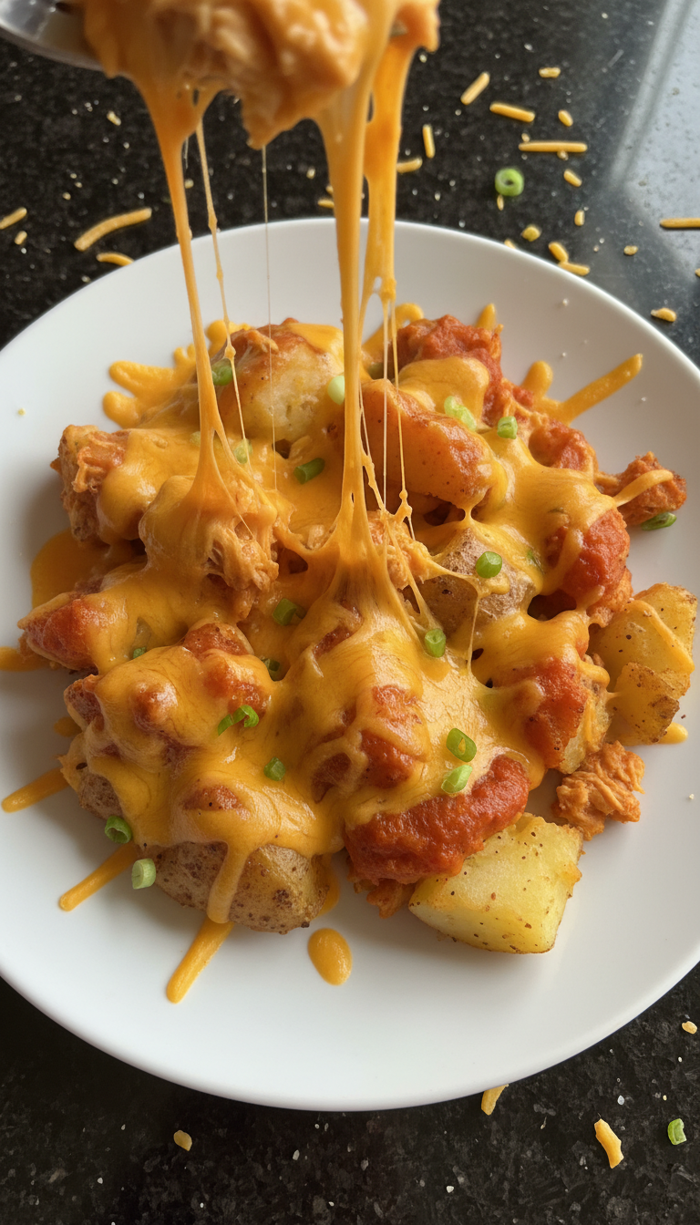 Buffalo Chicken Dip Potatoes