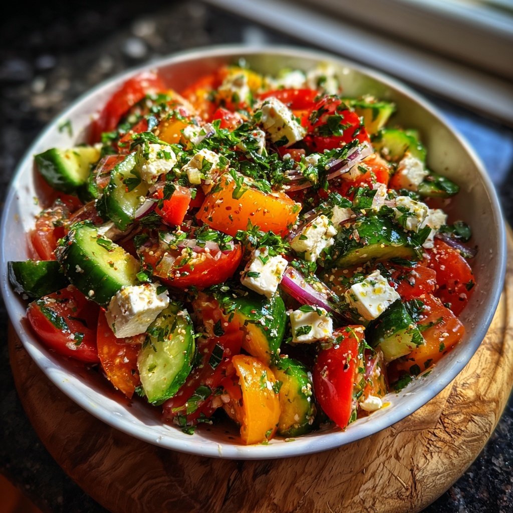Cucumber Tomato Feta Salad