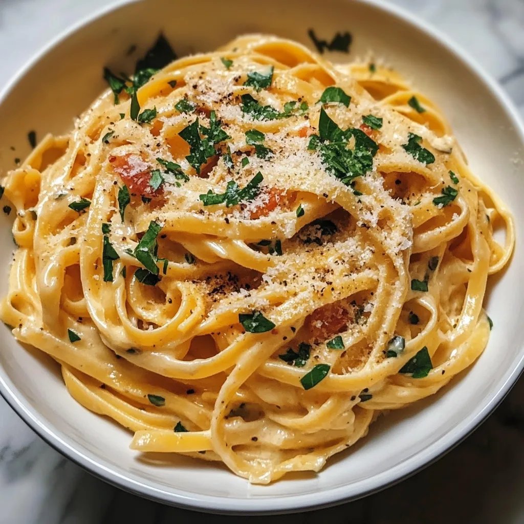 Easy Creamy Pumpkin Alfredo Pasta