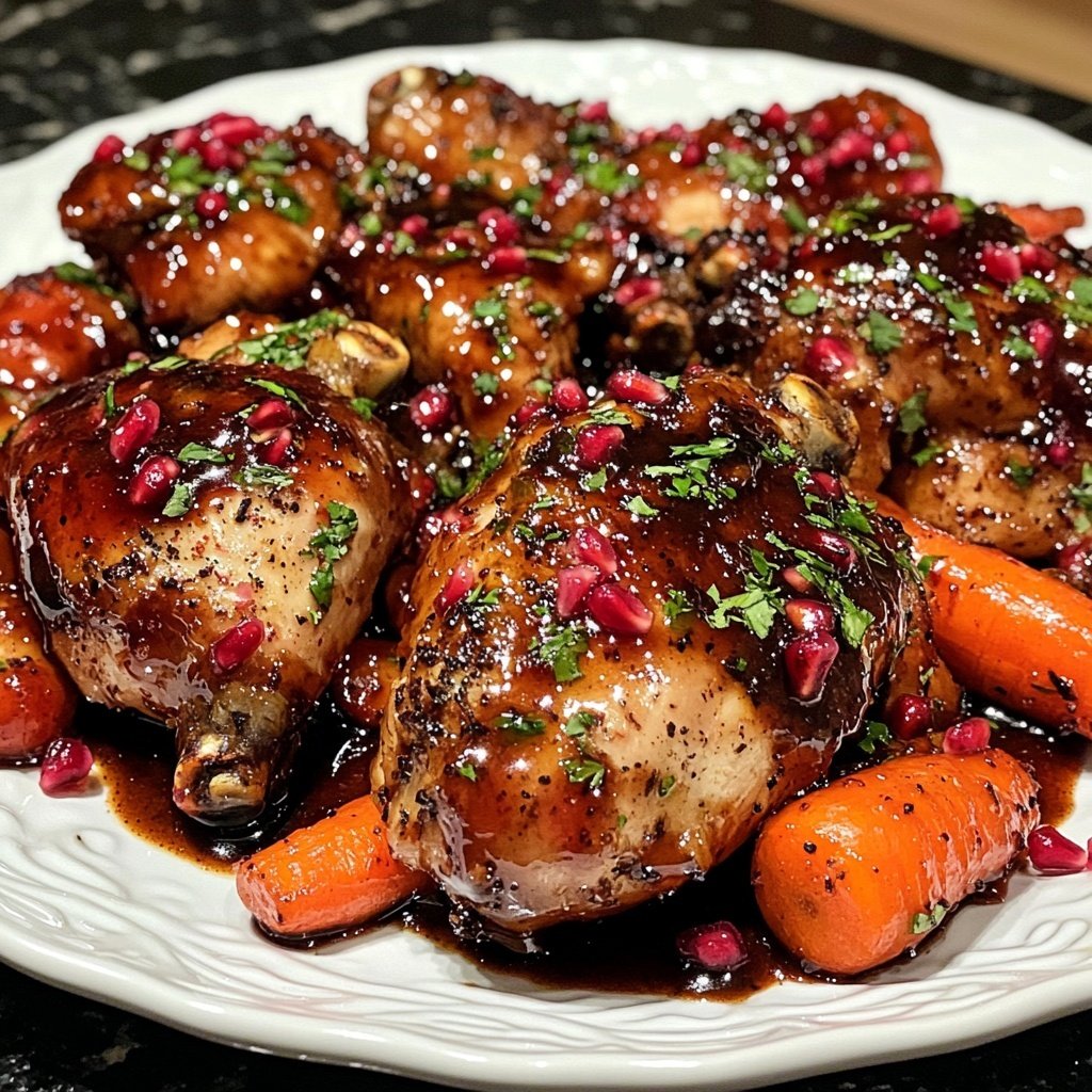Pomegranate Molasses-Glazed Chicken and Carrots
